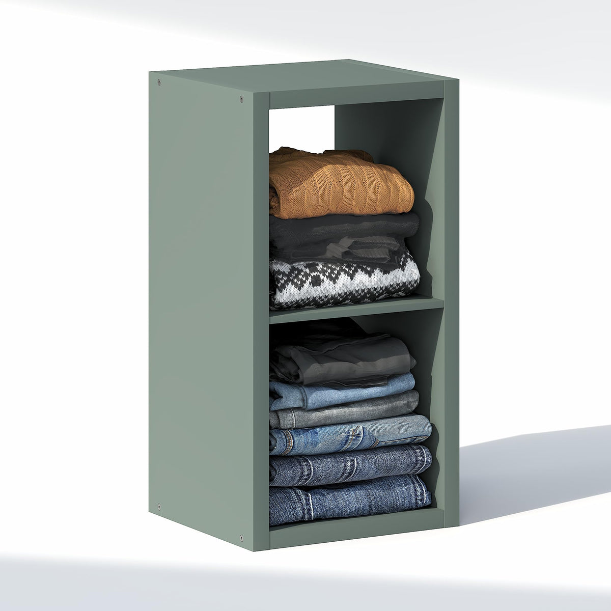 Cubic Extra Thick 2-Cube Closet Organizers and Storage, Sage Green