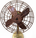Royal Navy London Style Wall Fan, 14 Inch, Antique Copper and Brushed Brass Finish, Vintage Nautical Industrial
