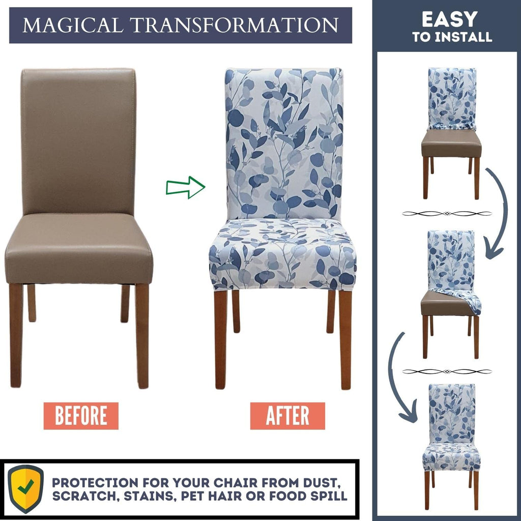 Chair Covers 6 Pack, Stretch Dining Chair Cover, Washable Spandex Kitchen Parsons Chair Slipcovers, Removable Seat