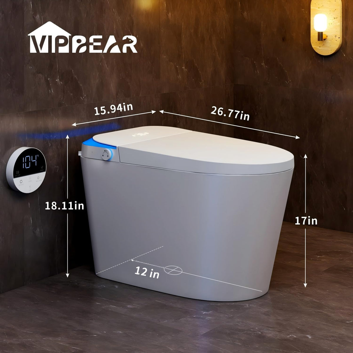 Smart Toilet with Powerful Flush, Auto Open/Close Lid