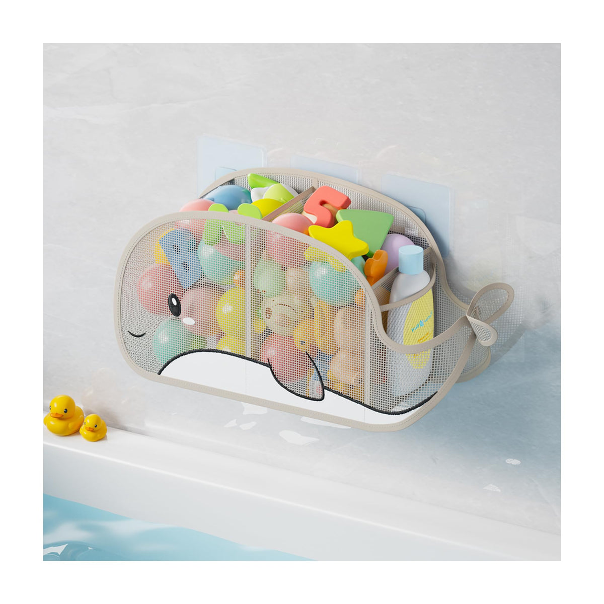 Quick-Drying Baby Bath tub Toy Organizer Storage, Large-Capacity mesh Bath Toy Holder for Bathtub, Convenient for