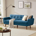 77.2" W Linen Sofa Couch, Mid Century Modern Decor Loveseat Couches, Button Tufted Upholstered Small Couch, Solid