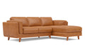 Artisan Full Leather Sofa - Pure Full Italian Nappa Leather Couch, Solid Wood Accent, Ultimate Comfort (Cognac, Right