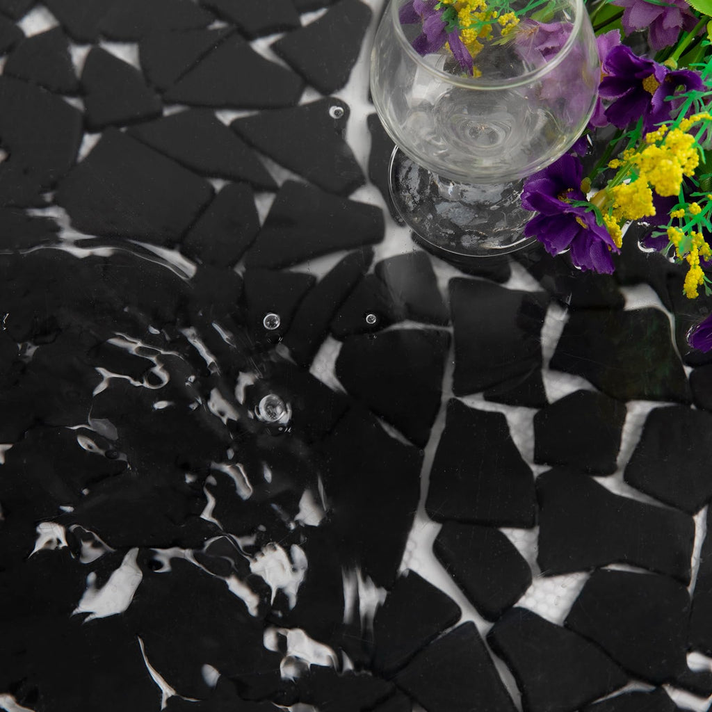 Black Pebble Tile for Shower Floor, 12"x12" Backsplash Tiles, 5 Pcs