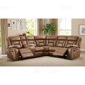 Faux Leather Reclining Sectional Couch, L-Shaped Sectional Corner Manual Recliner Sofa Home Furniture Set with