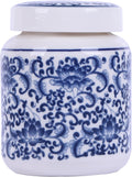 Chinoiserie Blue and White Porcelain Ginger Jar with Twist Lid-Versatile Ceramic with Five Unique Floral