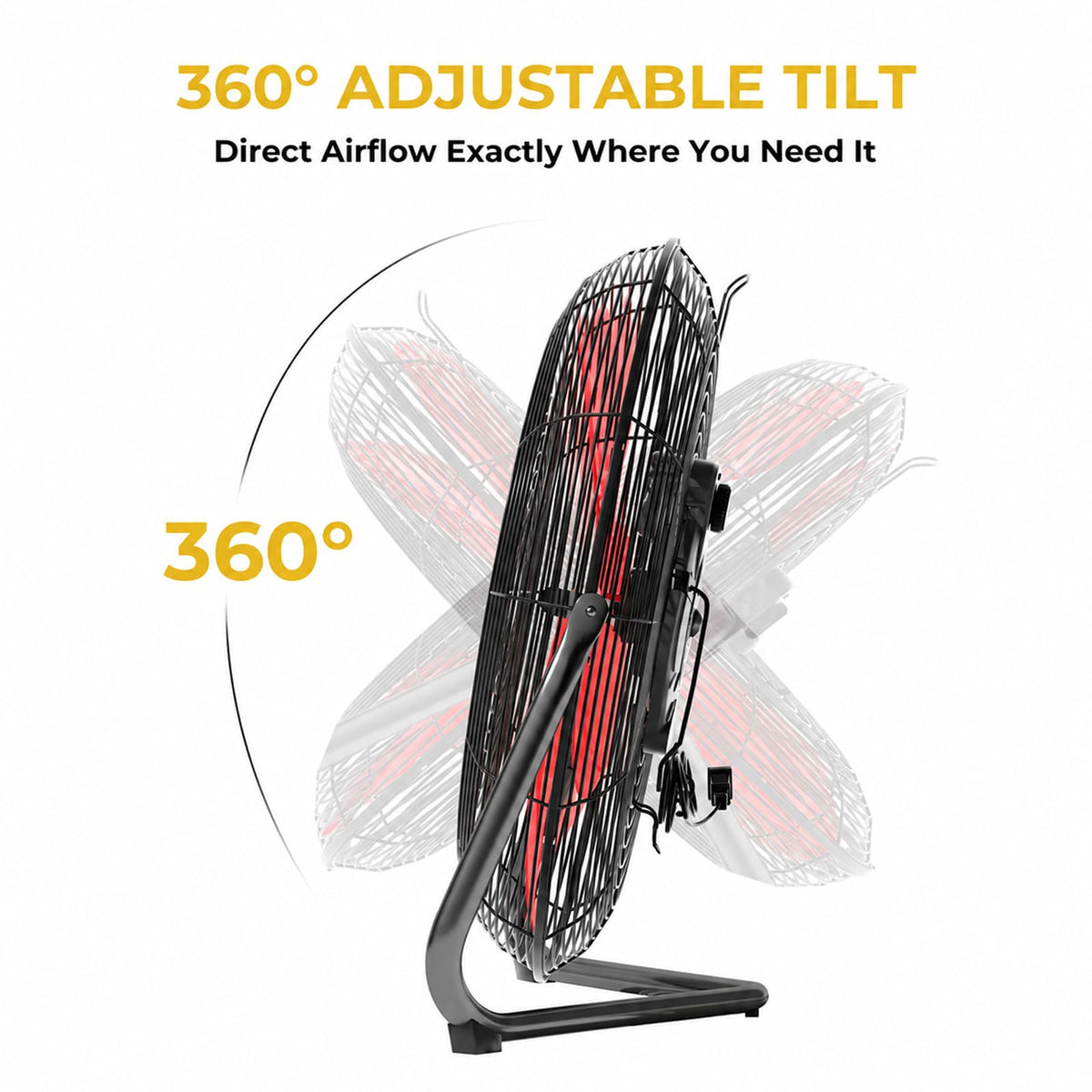 18‐Inch Industrial Floor Fan, 5300 CFM, 2‐in‐1 Wall‐Mount & Floor Design