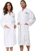 2Pcs His and Hers Terry Cloth Robes for Couples, Mr and Mrs Hooded Matching Robe Set, Wedding Engagement Gifts
