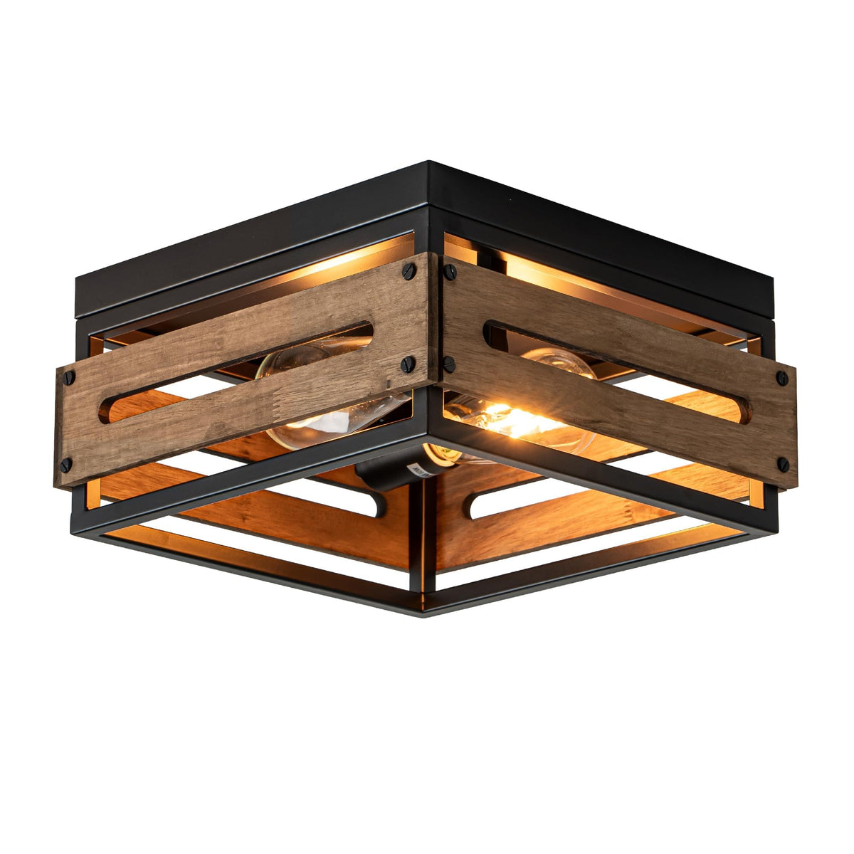 11.8in Farmhouse Rustic Flush Mount Ceiling Light