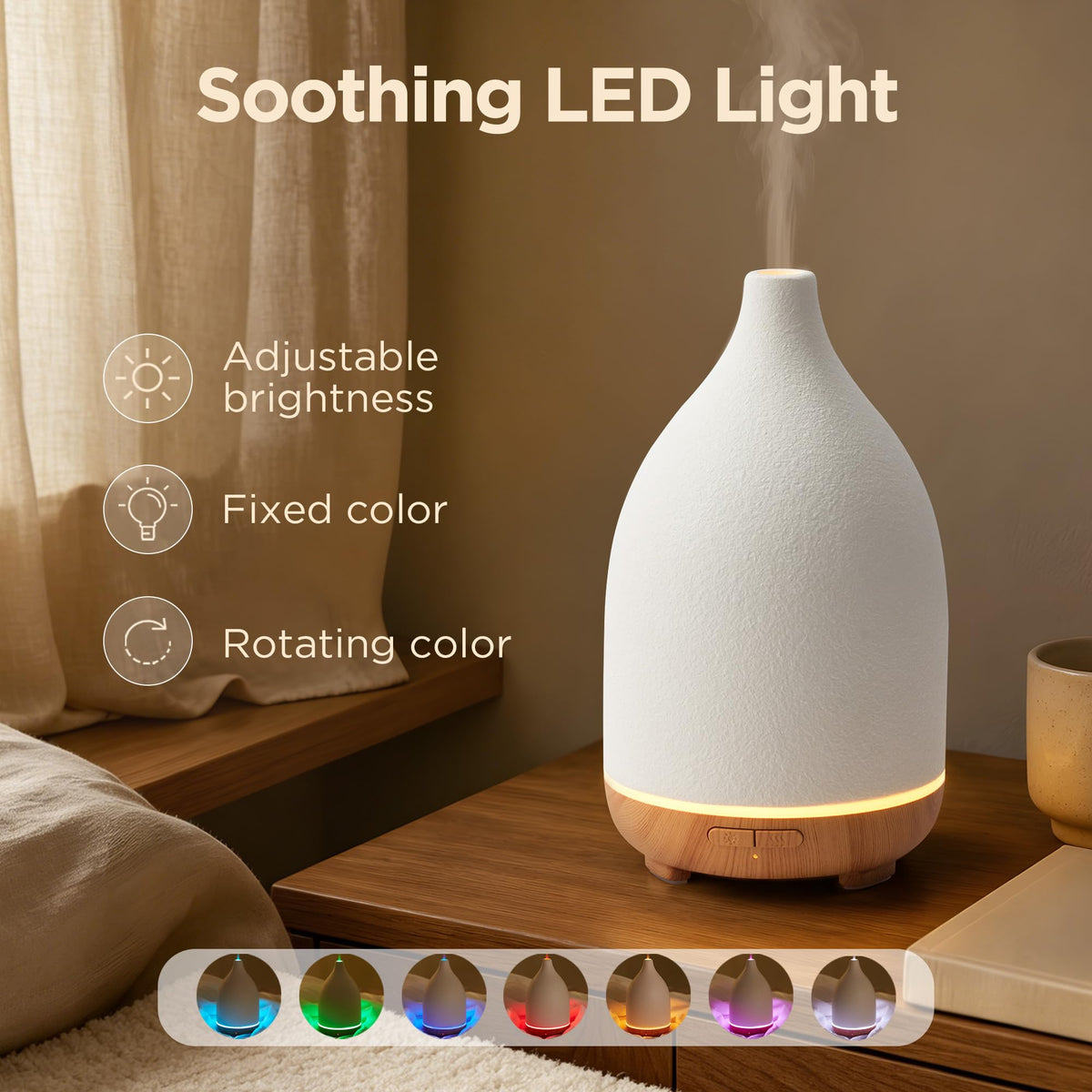 150ml Ceramic Essential Oil Diffuser, Diffusers, Yellow