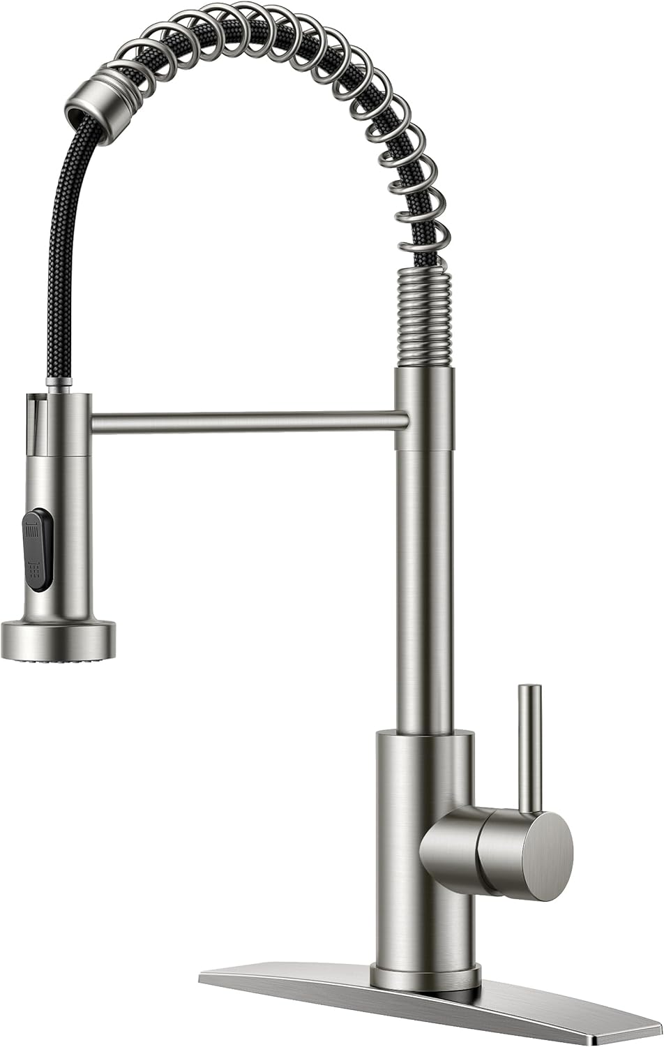 Kitchen Faucets, Brushed Nickel Kitchen Sink Faucet with Pull Down Sprayer, Commercial Kitchen Faucet Stainless Steel