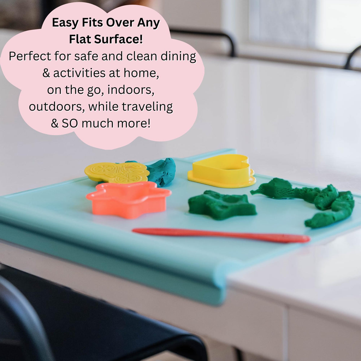 Silicone Suction Baby Placemat with Edge Bumper, Sage Green