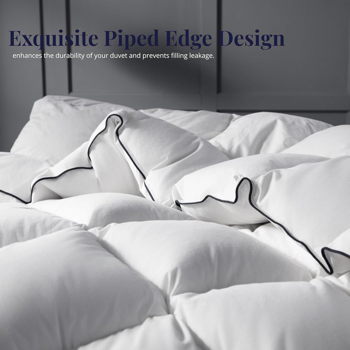 Goose Down Duvet Insert - All Season Cool Touch, 100% Cotton Shell for Hot Sleepers, Lightweight Hotel Quality