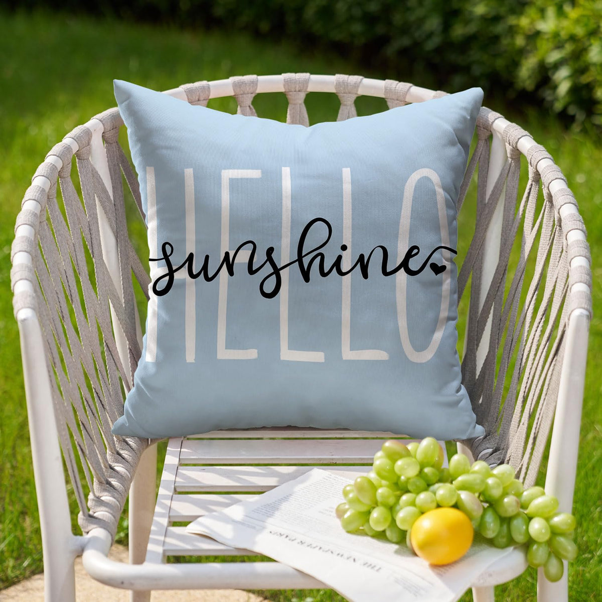 Sky Blue Outdoor Waterproof Pillow Covers 16x16 Set of 2