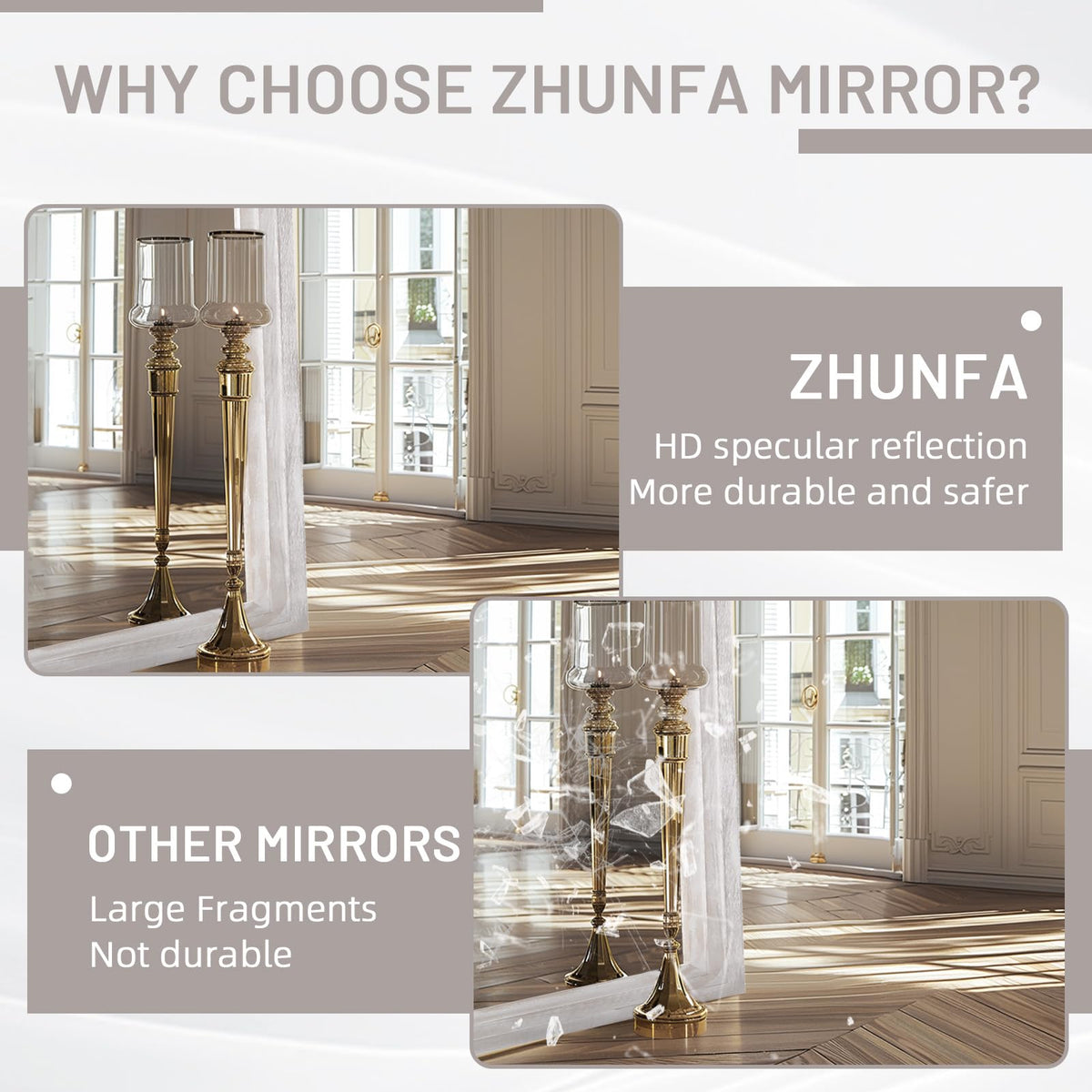 Arched Full Length Mirror with Solid Wood Frame