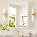 Medicine Cabinet 24" x 30" Bathroom Mirror with Storage White Medicine Cabinet with Mirror , Beveled Framed