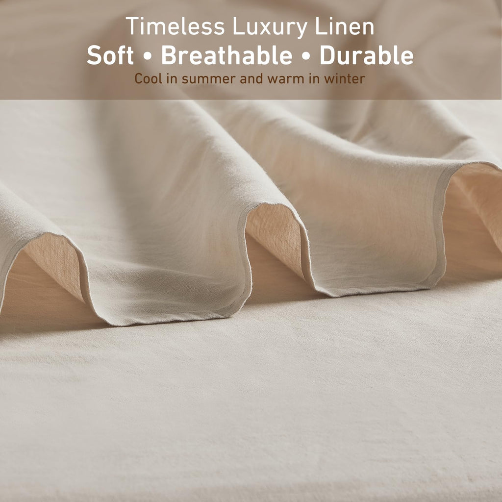 100% Organic Linen Sheets Bed Sheets Natural French Flax 4 Pcs