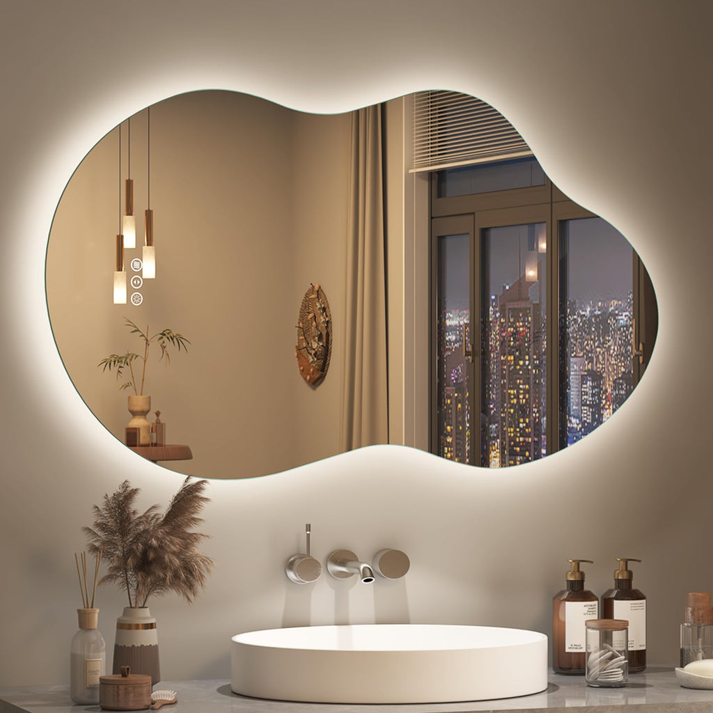 24x36 Irregular Backlit Led Lighted Bathroom Vanity Mirror