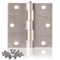 18 Pack Satin Nickel Door Hinges Brushed Nickel 3.5 x 3.5 Inch Door Hinge for Interior Door with Square Corners, 3
