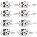 Passage Interior Door Handles, 8 Pack Polished Chrome Square Levers Without Lock, Reversible for Closet & Hallway