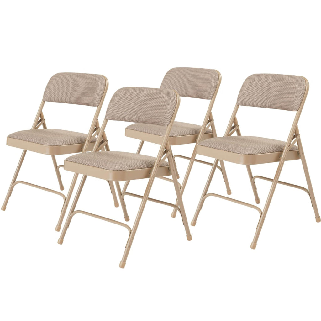 2201 Series Steel Frame Upholstered Premium Fabric Seat and Back Folding Chair with Double Brace, 480 lbs Capacity
