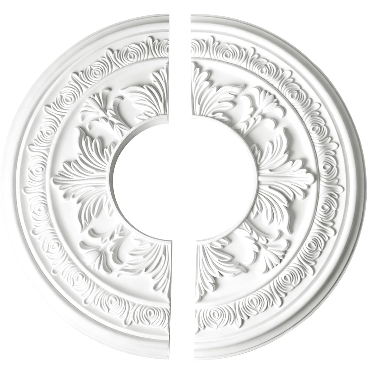 15-3/8" Split Ceiling Medallion, White Primed Light Fixture Canopy