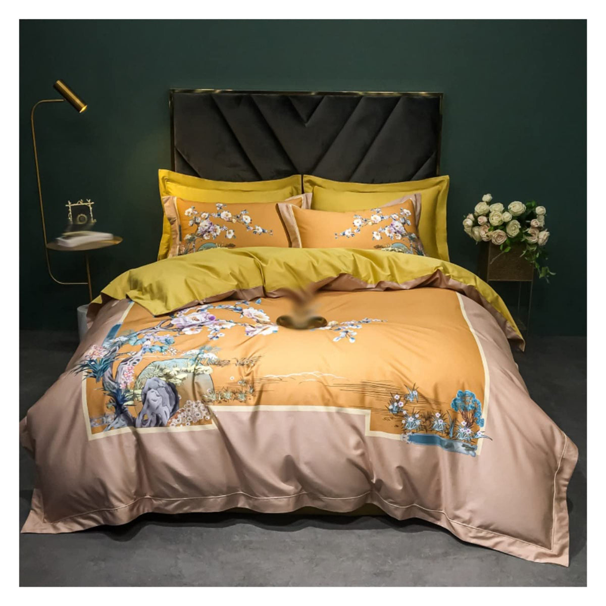Jacquard Cotton Bedding Sets Quilt Cover Sheets Bedspread Pillowcase (Color : D, Size : 1.8~2.0m)