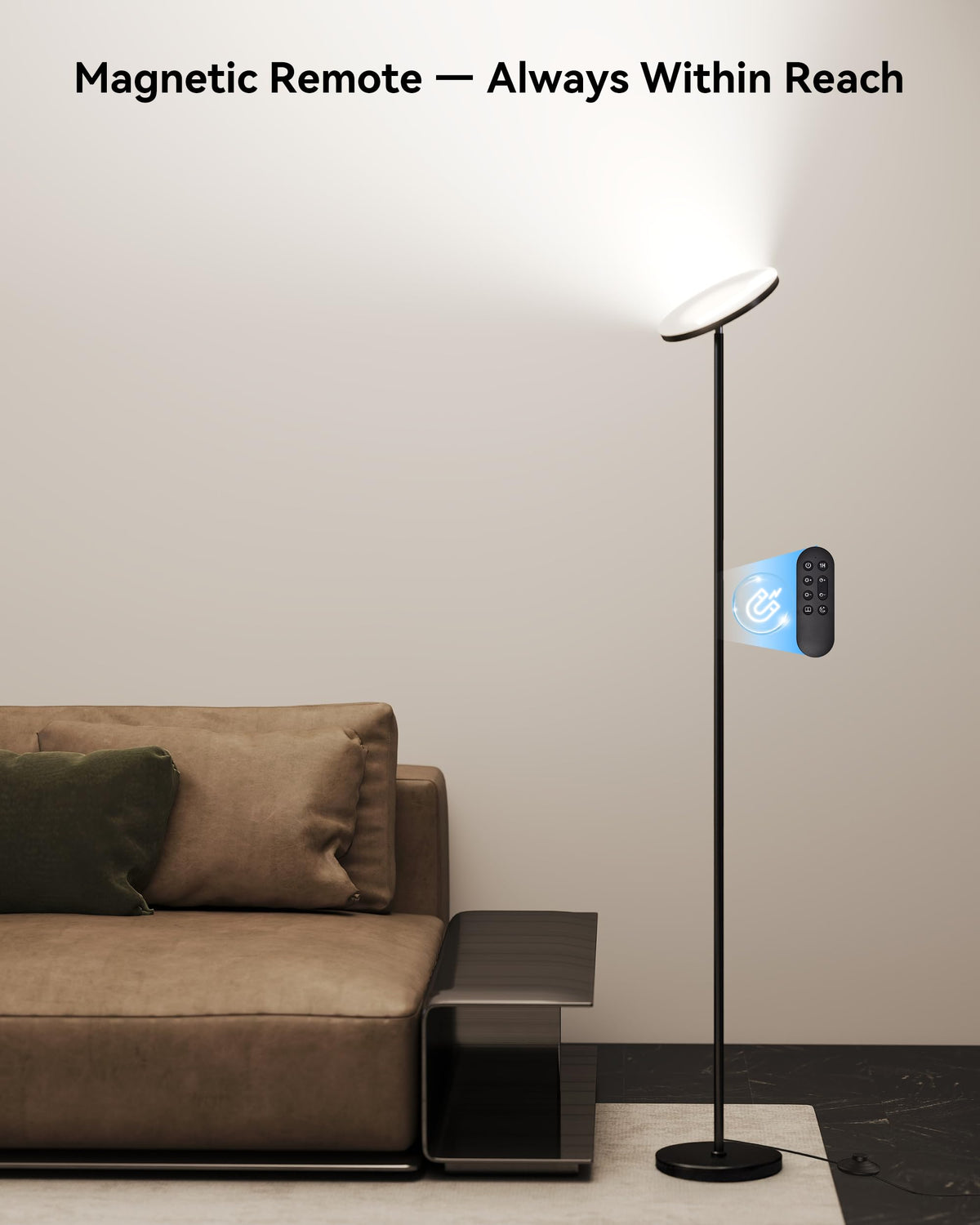 LED Floor Lamp, Torchiere Lamp with Compact Remote