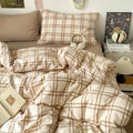 Comforter, Taupe Gingham Plaid Comforter
