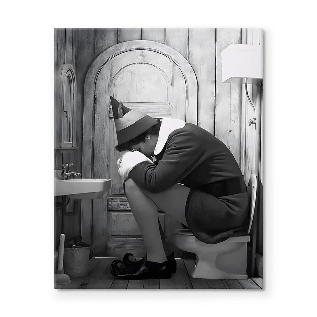 Funny Bathroom Canvas Wall Art, Toilet Paper Humor Poster, 24x30 Inch
