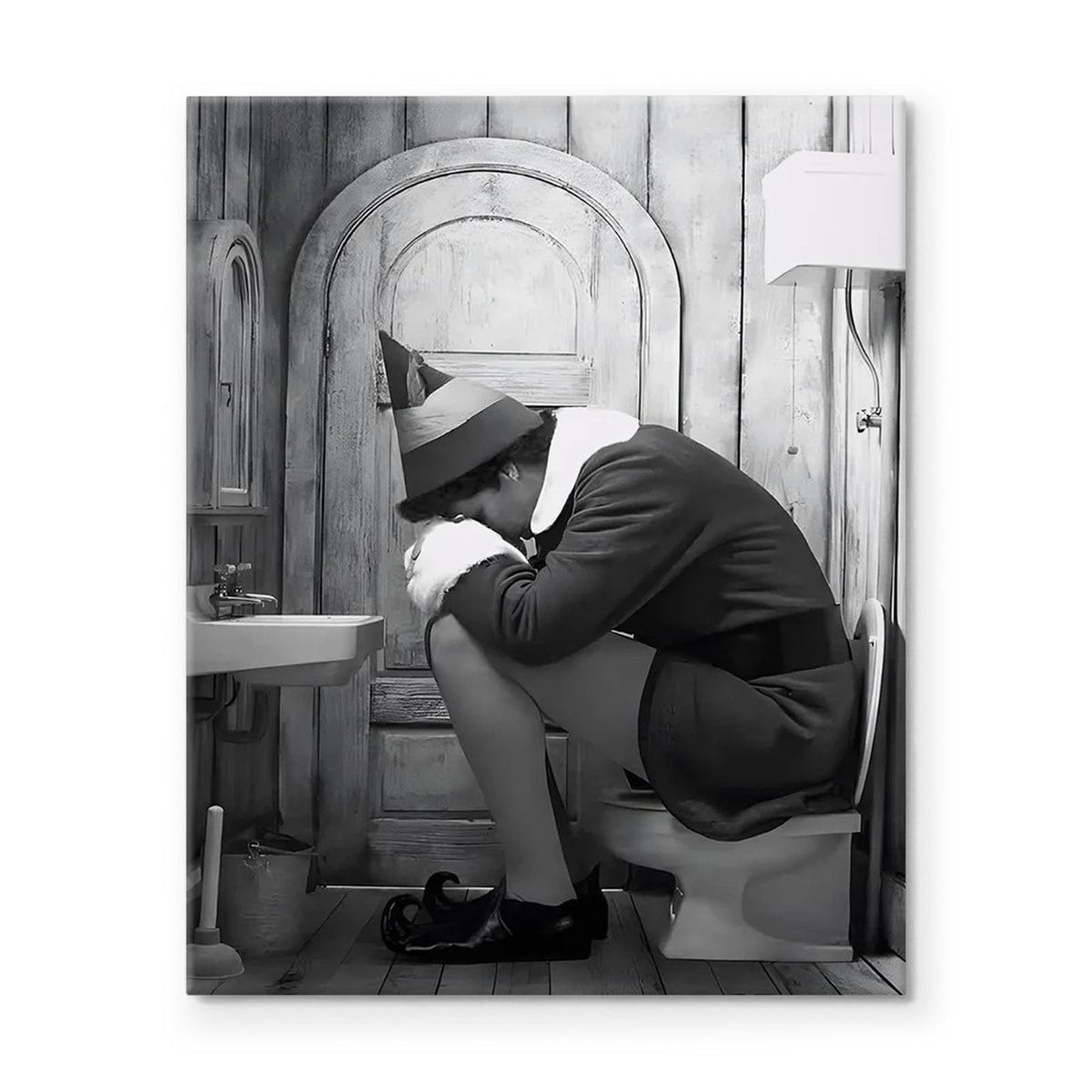 Funny Bathroom Canvas Wall Art, Toilet Paper Humor Poster, 24x30 Inch