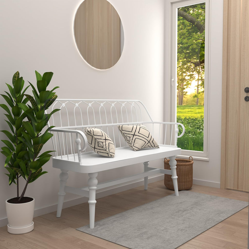 Entryway Bench, Spindle Back Wooden Dinning Bench, Farmhouse Foyer Bench, Dinning Room, Mudroom
