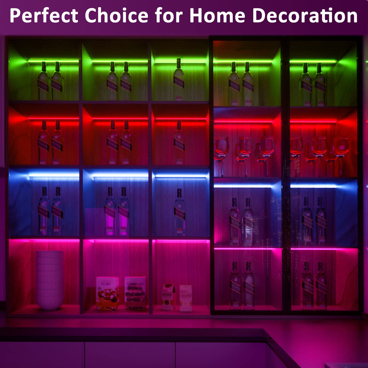 6 Pack RGB Under Cabinet Lights with App and Remote Control
