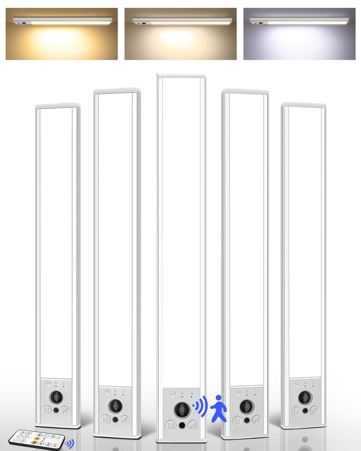 Under Cabinet Lighting, 4000mAh Rechargeable Motion Sensor Light, 16.5inch Magnetic Closet Lights