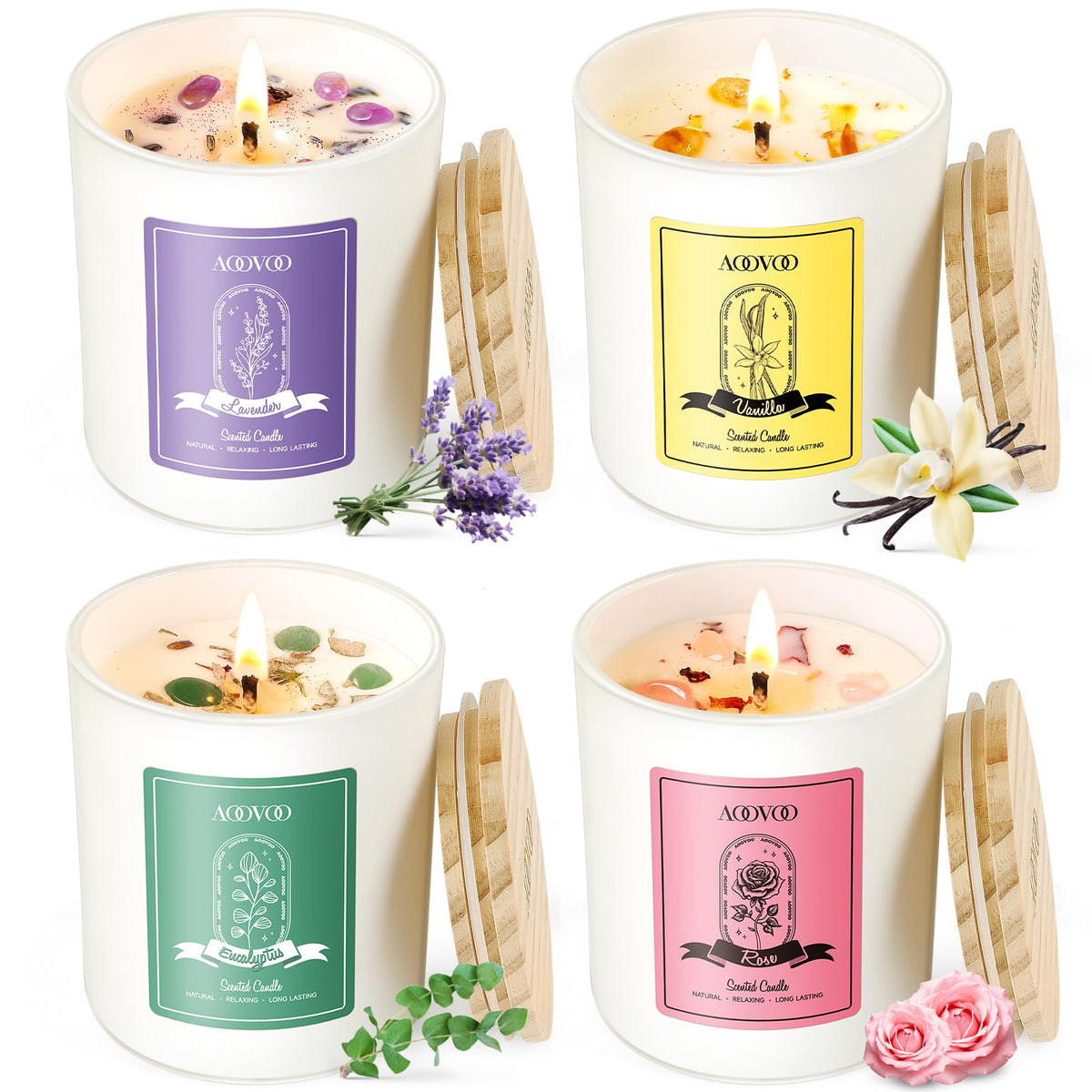 Rose/Vanilla/Eucalyptus/Lavender Scented Candles for Women
