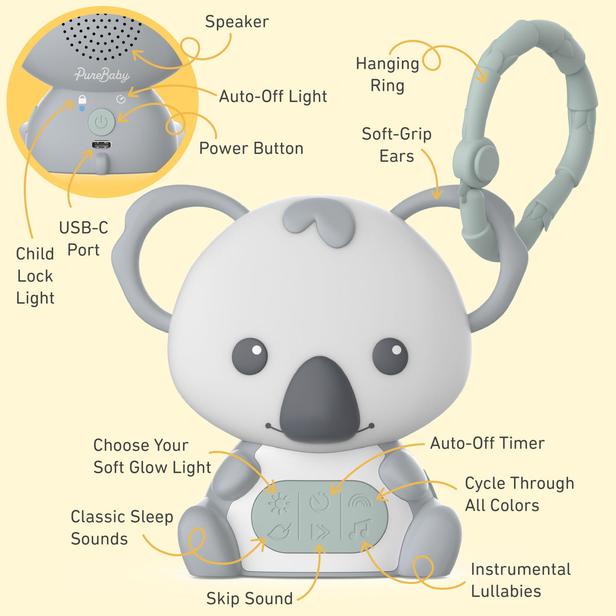 PureBaby Hanging Koala Sound Machine