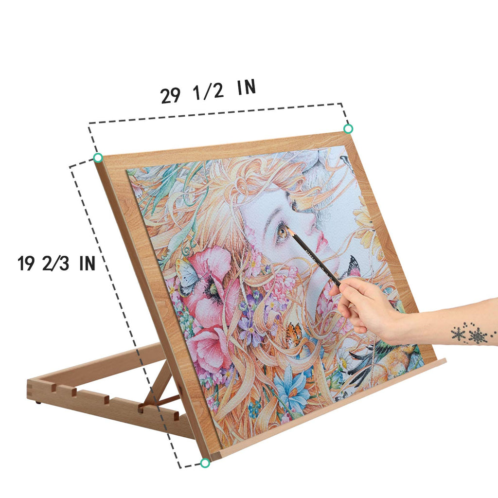 Extra Large 5-Position Wood Drafting Table Easel Drawing & Sketching Board