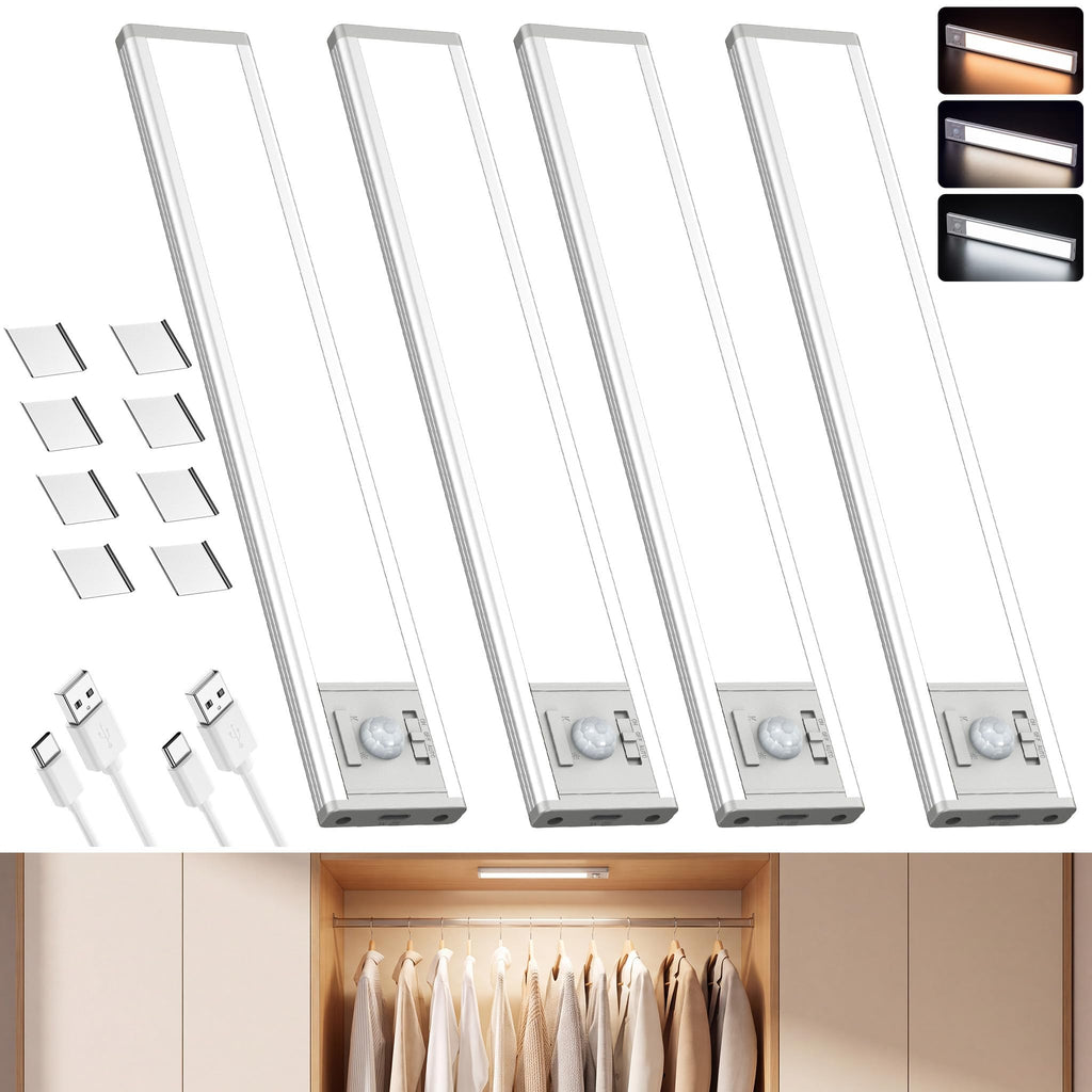 10inch Under Cabinet Lighting: Motion Sensor Led Lights 4 Pack