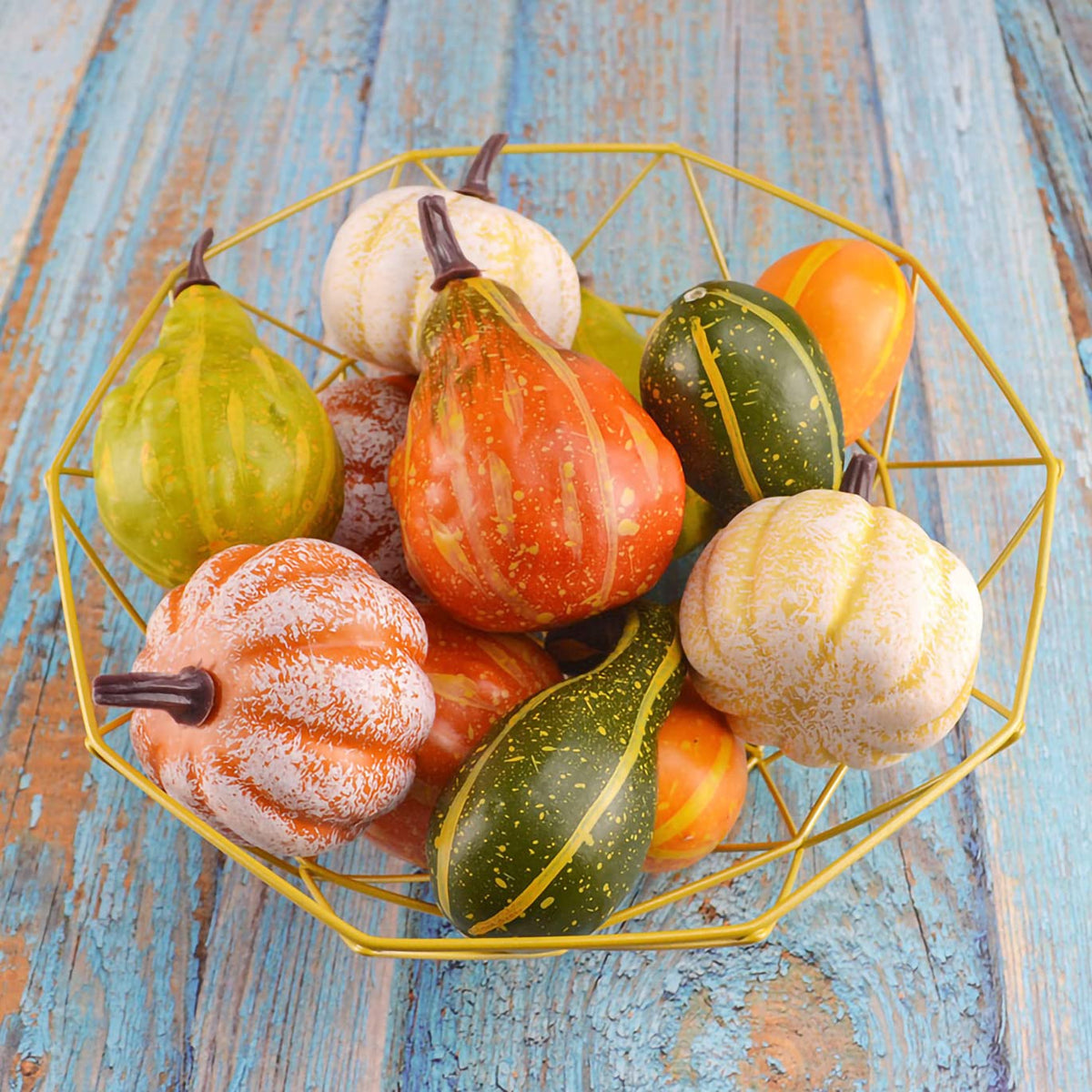 12Pcs Lifelike Simulation Realistic Mixture of Artificial Pumpkins Fake Vegetable Fruit Decoration