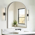 30" x 40" Arched Bathroom Vanity Mirror for Over Sink, Silver