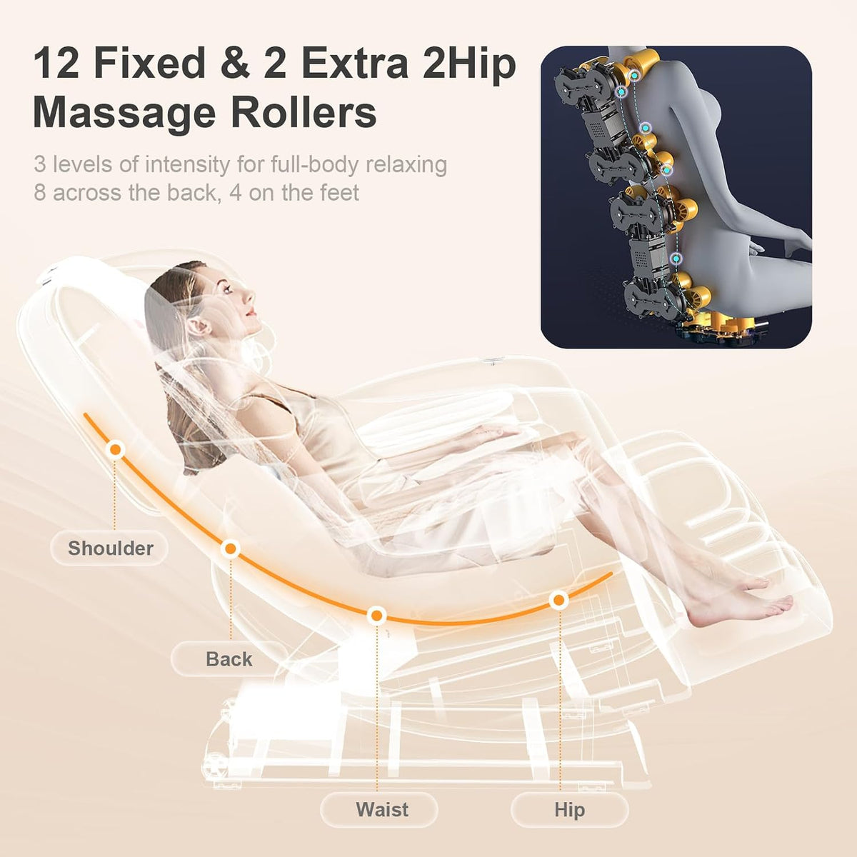 Massage Chair Full Body Zero Gravity Recliner, 2026 Black Leather | 14 Shiatsu Rollers, 10 Airbags, 5 Auto Modes