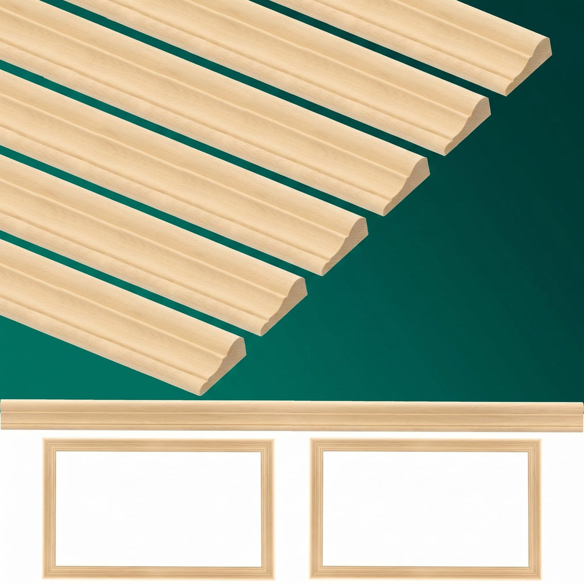 12 Pcs Decorative Wood Trim Molding, DIY Trim, 15.8" X 1.6