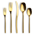 20-Piece Gold Silverware Set for 4,Modern 18/10 Stainless Steel Flatware Set,Luxury Cutlery Set,Unique Utensils Set