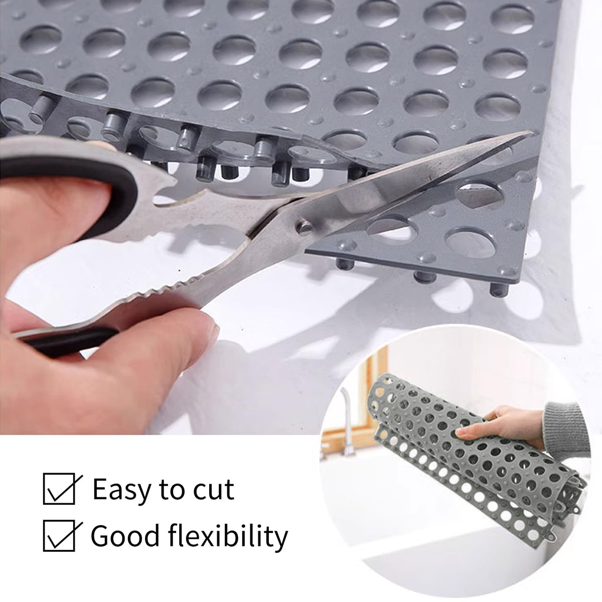 12Pack 12" x 12", Interlocking Rubber Floor Tiles Soft PVC Non-Slip Tile Splicing Shower Mat Outdoor Cushion Mat