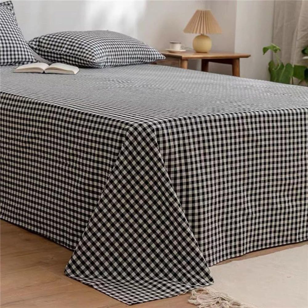 Black and White Plaid Bed Sheets Buffalo Black Grid Flat Sheets Modern Boho Black White Mini Plaid Fitted Sheet