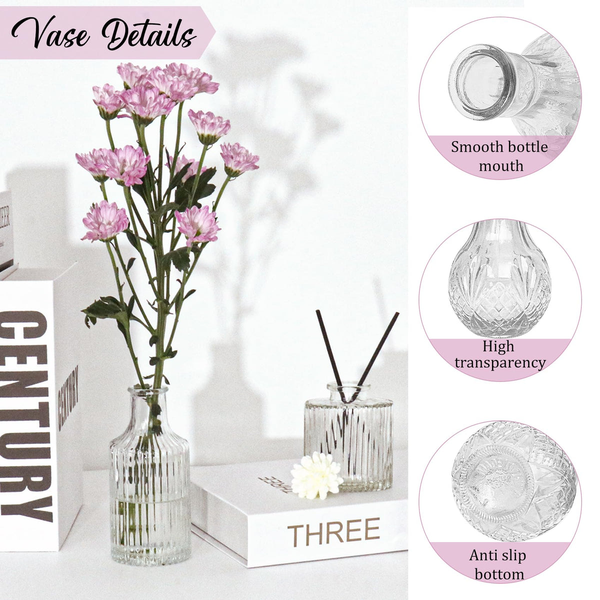 Set of 36 Glass Bud Vases Small Flower Vases for Centerpieces