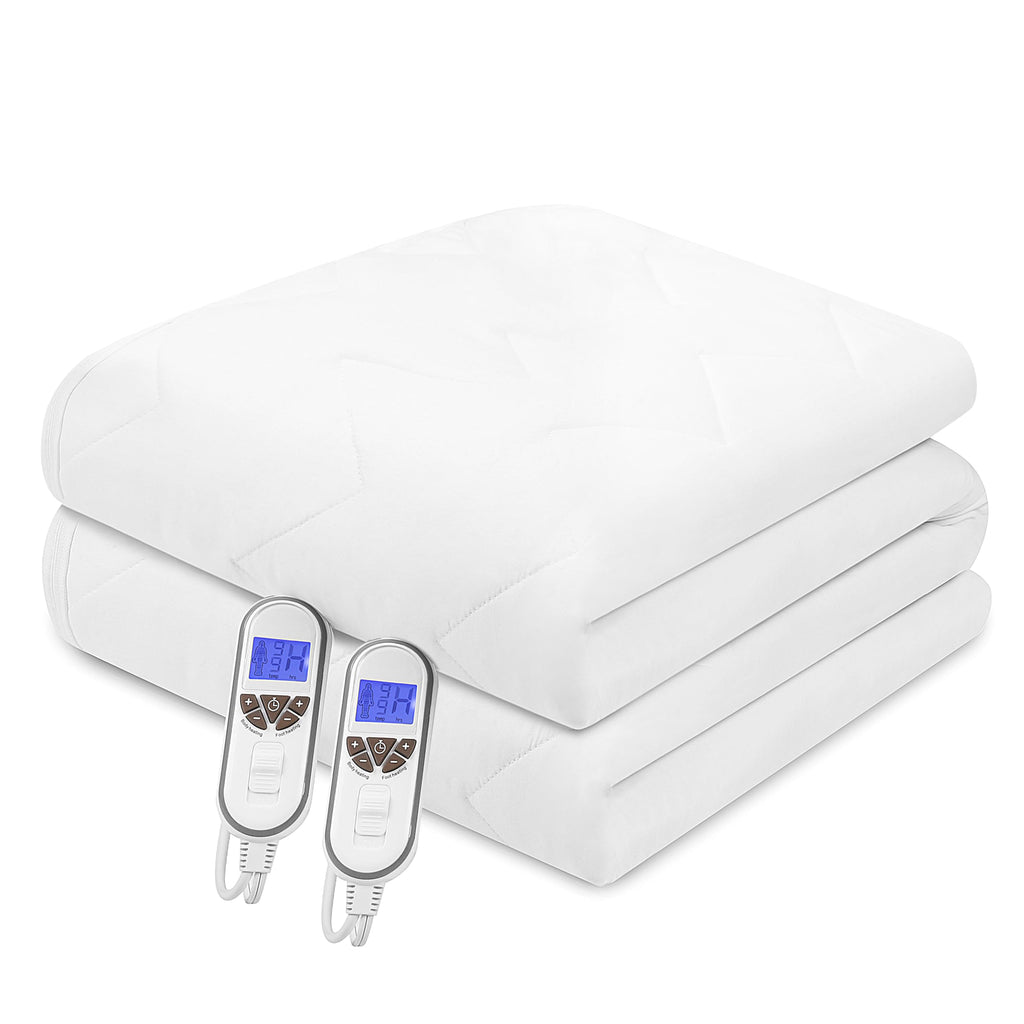 Premium Multi-Zone Electric Heated Mattress Pad, 78" x 80", Dual Controllers, 9 Heat Settings, 1-12 Hours