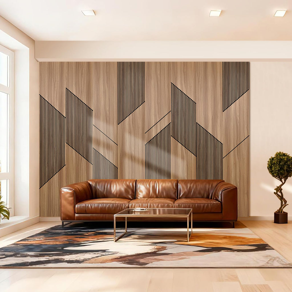 8-Pack Teak Wood Grain 3D WPC Wall Panels with Adhesive, Peel and Stick Wall Panels for Accent Wall, Covers 82.15 Sq