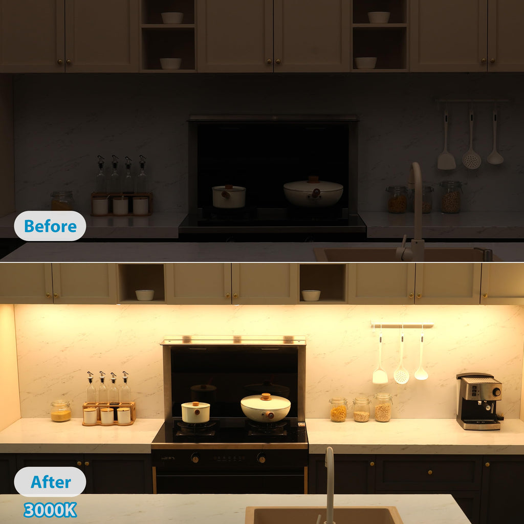 Under Cabinet Lighting Plug in. 3 Light Bar Kit. Warm White