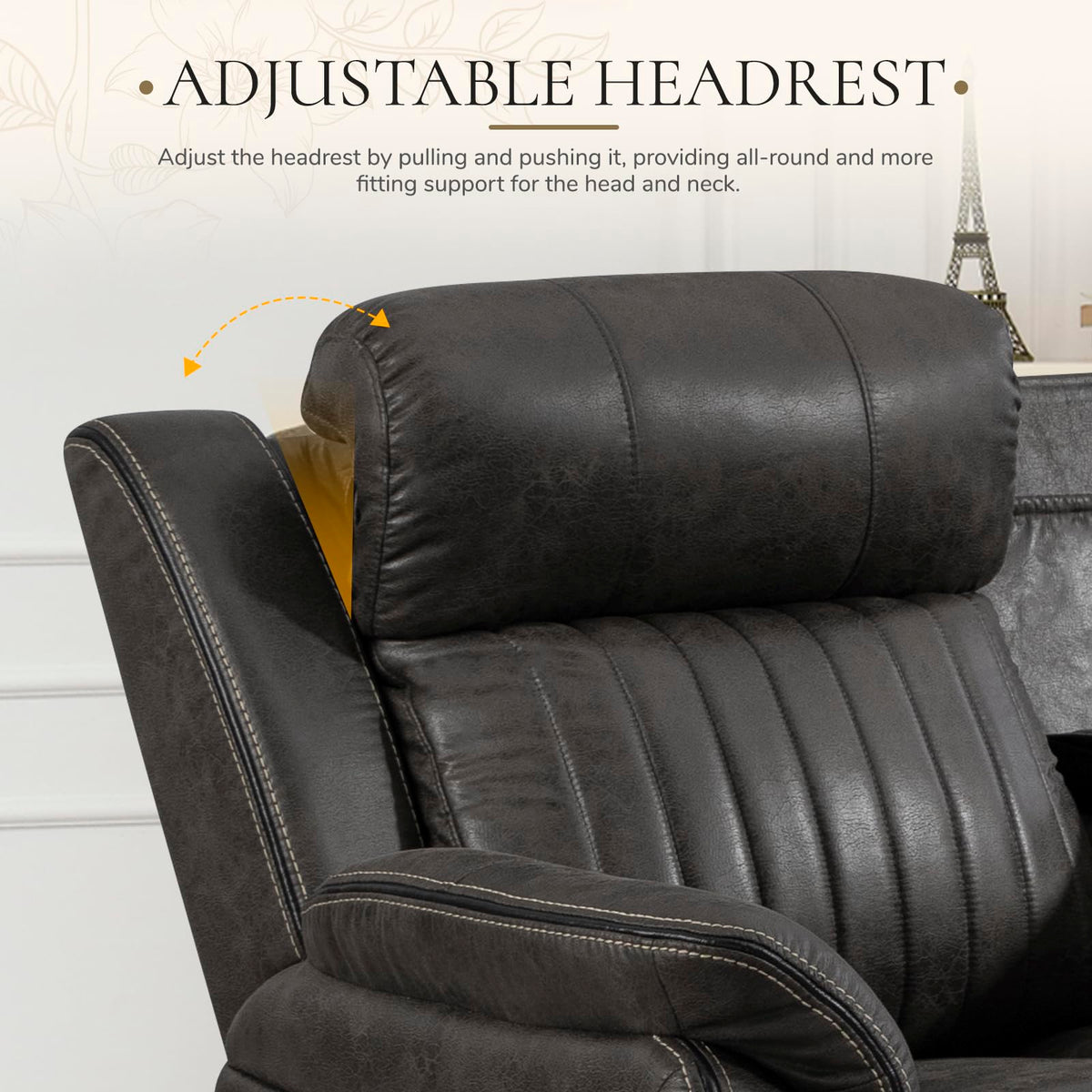 Zero Gravity Power Reclining Sofa with Adjustable Headrest, Electric Reclining Couch with USB & Type-C Ports, Power